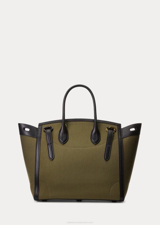 oliven Kvinder Ralph Lauren lærred og læder blød ricky 33 Z426B5145