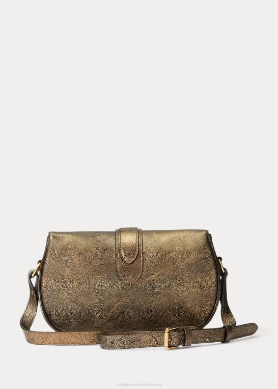 bronze Kvinder Ralph Lauren metallisk kalveskind welington skuldertaske Z426B5271