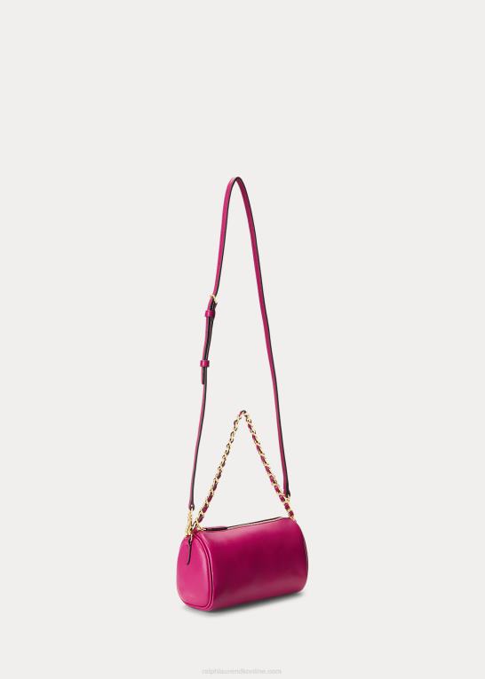 fuschia bær Kvinder Ralph Lauren nappa læder lille emelia skuldertaske Z426B5434