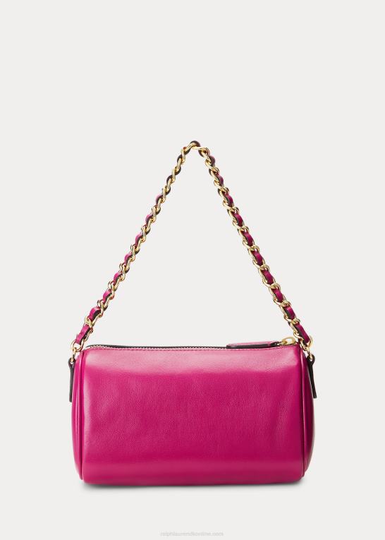 fuschia bær Kvinder Ralph Lauren nappa læder lille emelia skuldertaske Z426B5434