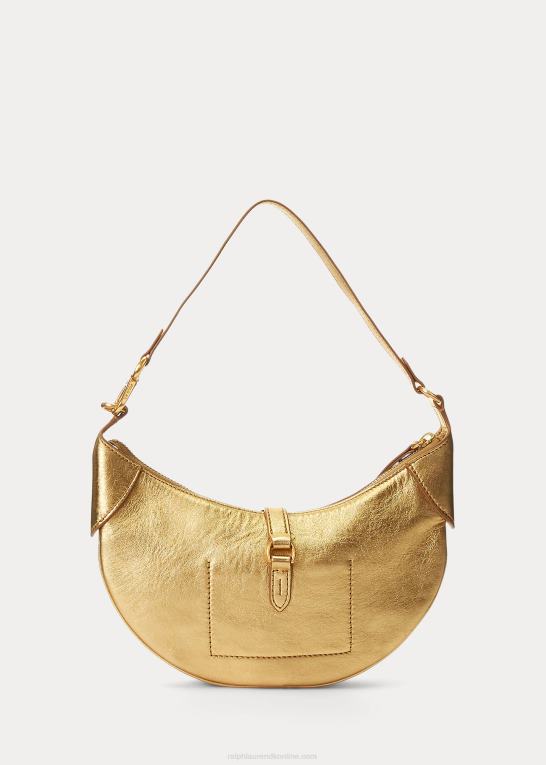 guld Kvinder Ralph Lauren polo id metallisk mini skuldertaske Z426B5136