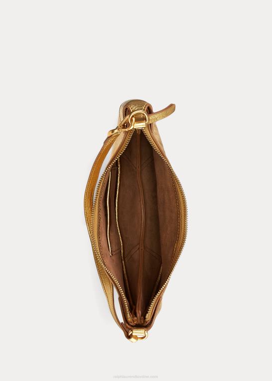 guld Kvinder Ralph Lauren polo id metallisk mini skuldertaske Z426B5136