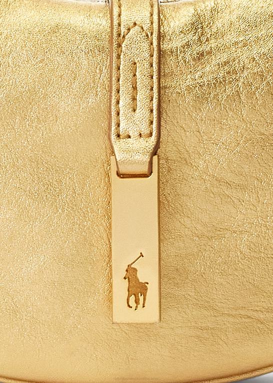 guld Kvinder Ralph Lauren polo id metallisk mini skuldertaske Z426B5136