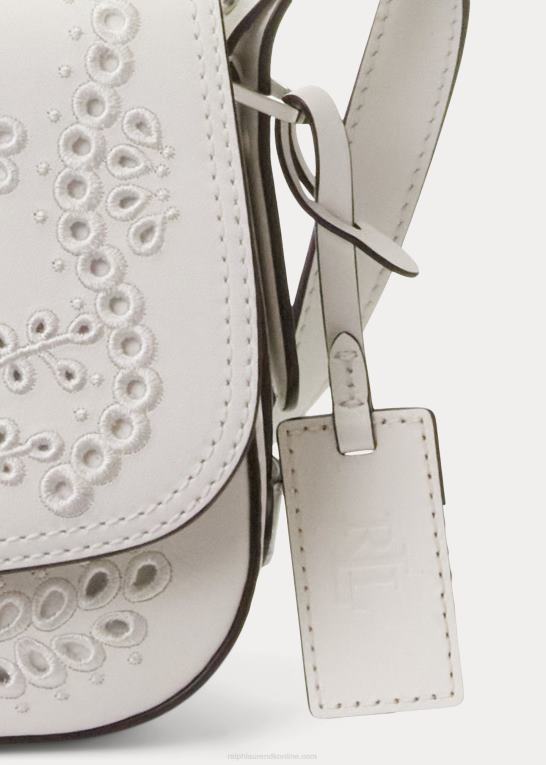 hvid Kvinder Ralph Lauren eyelet læder lille maddy skuldertaske Z426B5159