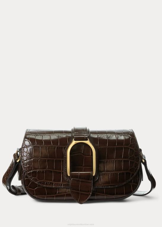 mørkebrun Kvinder Ralph Lauren alligator welington skuldertaske Z426B5282