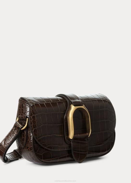 mørkebrun Kvinder Ralph Lauren alligator welington skuldertaske Z426B5282