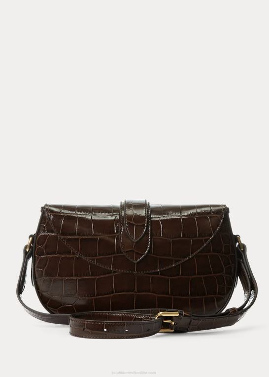 mørkebrun Kvinder Ralph Lauren alligator welington skuldertaske Z426B5282