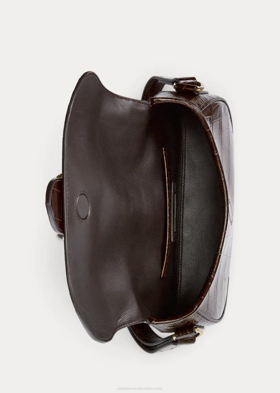 mørkebrun Kvinder Ralph Lauren alligator welington skuldertaske Z426B5282