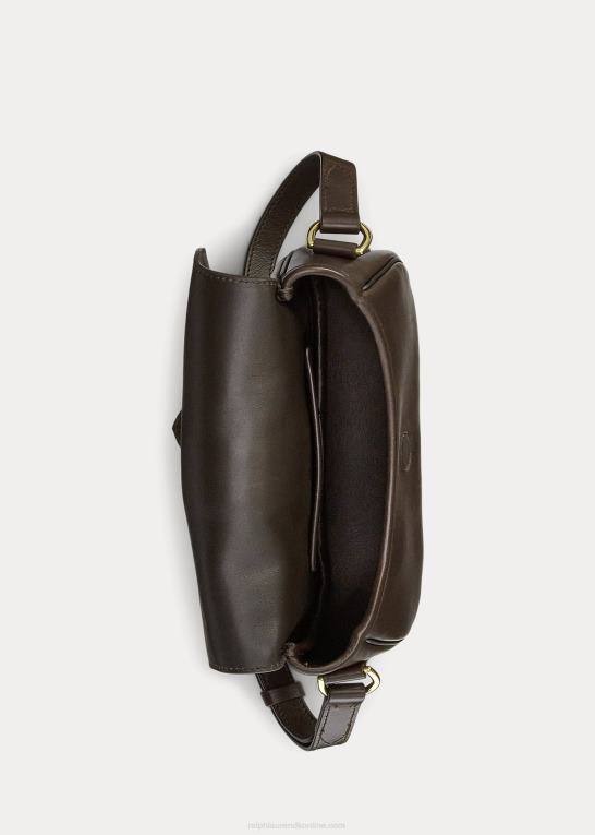mørkebrun Kvinder Ralph Lauren kalveskind welington skuldertaske Z426B5279