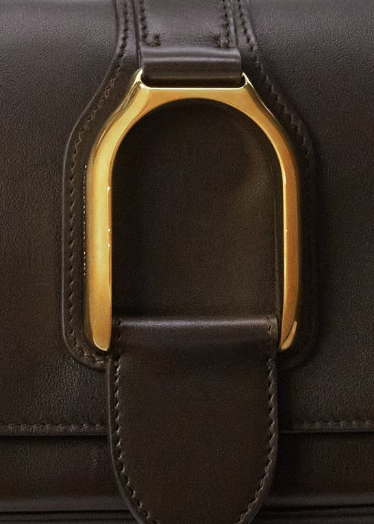mørkebrun Kvinder Ralph Lauren kalveskind welington skuldertaske Z426B5279