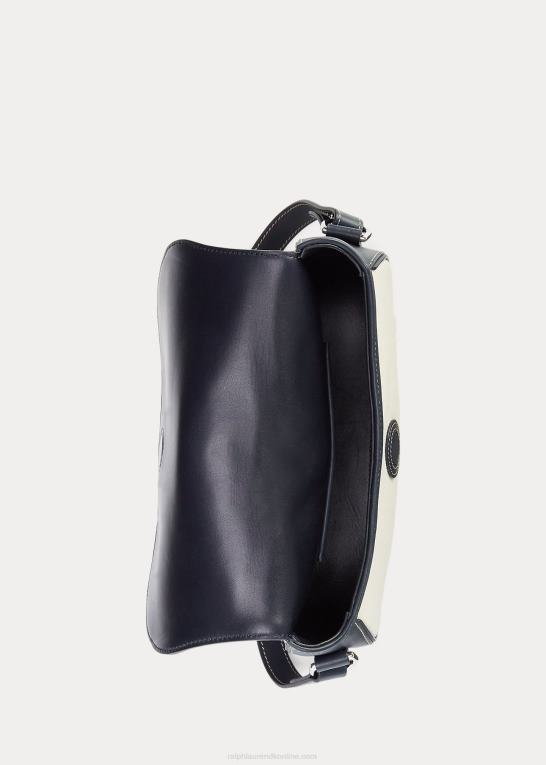 natur/marine Kvinder Ralph Lauren kanvas & kalveskind welington skuldertaske Z426B5274