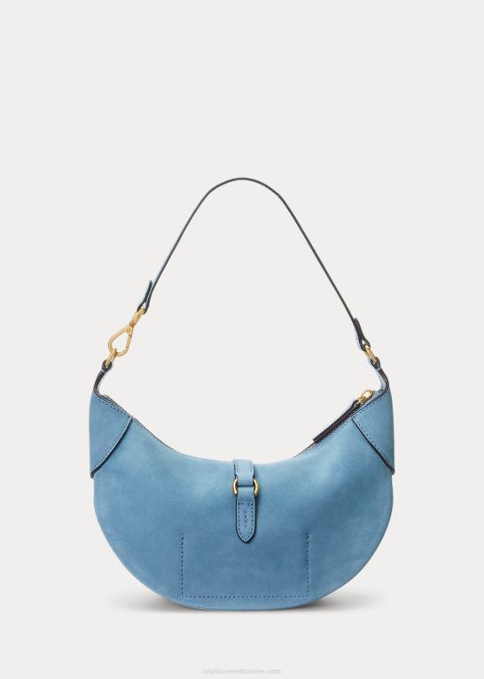 pudder blå Kvinder Ralph Lauren polo id ruskind mini skuldertaske Z426B5133