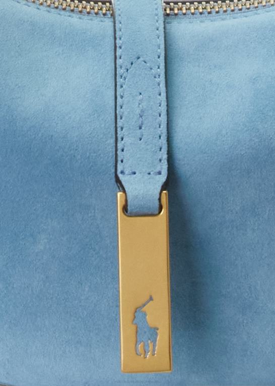 pudder blå Kvinder Ralph Lauren polo id ruskind mini skuldertaske Z426B5133