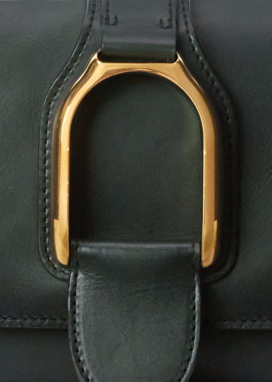 racergrøn Kvinder Ralph Lauren poleret welington skuldertaske Z426B5284