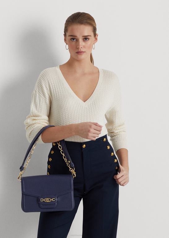 raffineret flåde Kvinder Ralph Lauren læder mellem sydnee skuldertaske Z426B5386