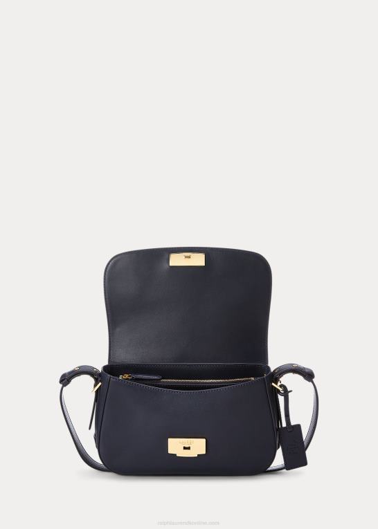 raffineret flåde Kvinder Ralph Lauren lille maddy skuldertaske i læder Z426B5157