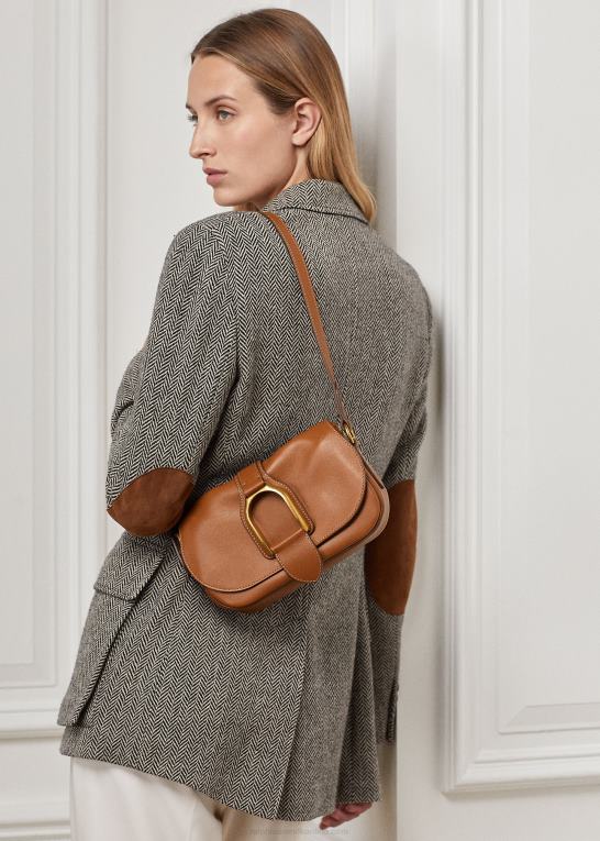 rl guld Kvinder Ralph Lauren kalveskind welington skuldertaske Z426B5287