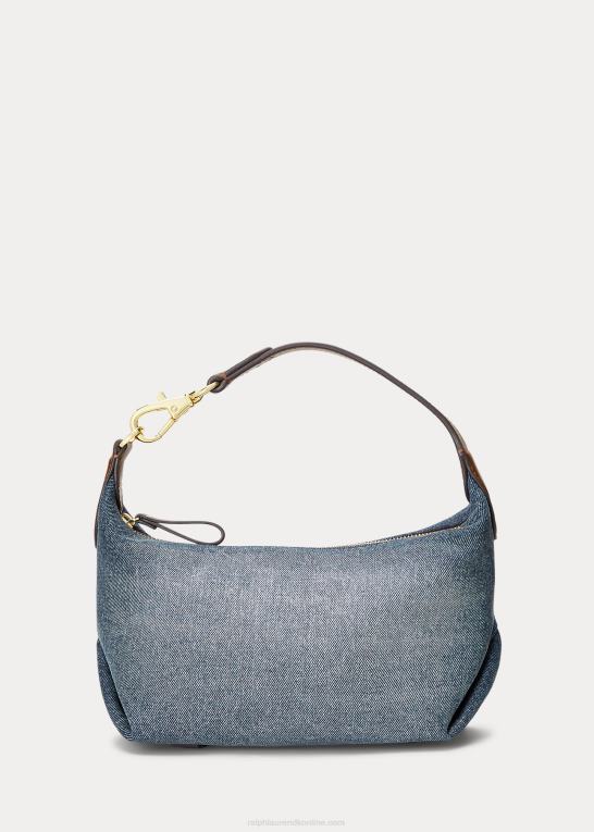 solnedgang indigo vask Kvinder Ralph Lauren vasket denim lille kassie skuldertaske Z426B5390