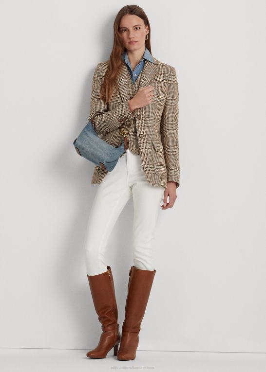 solnedgang indigo vask Kvinder Ralph Lauren vasket denim lille kassie skuldertaske Z426B5390