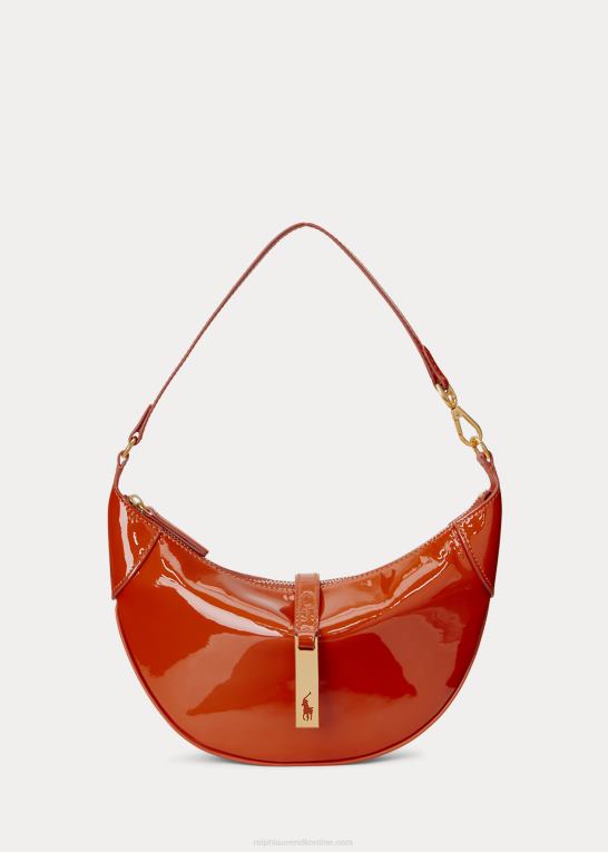 solnedgang orange Kvinder Ralph Lauren polo id patent mini skuldertaske Z426B5135