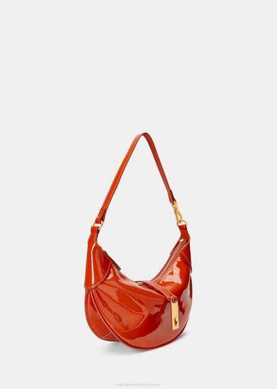 solnedgang orange Kvinder Ralph Lauren polo id patent mini skuldertaske Z426B5135