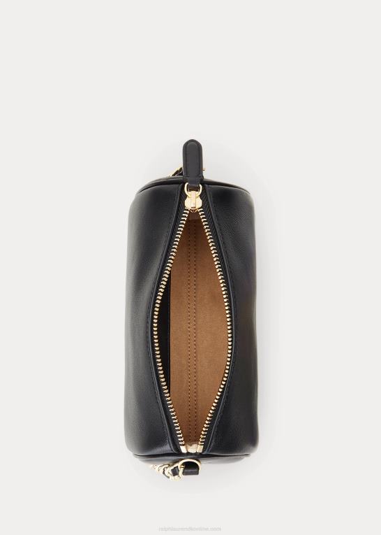 sort Kvinder Ralph Lauren nappa læder lille emelia skuldertaske Z426B5435