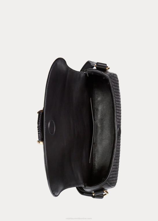 sort Kvinder Ralph Lauren vævet kalveskind welington skuldertaske Z426B5283