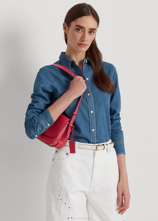 sport pink Kvinder Ralph Lauren lille maddy skuldertaske i læder Z426B5158