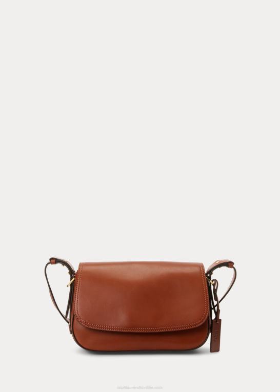 tan Kvinder Ralph Lauren lille maddy skuldertaske i læder Z426B5156