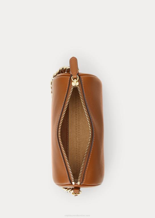 tan Kvinder Ralph Lauren nappa læder lille emelia skuldertaske Z426B5436