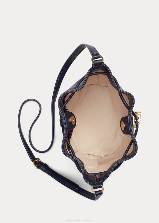 flåde Kvinder Ralph Lauren mellemlang andie-snørepose i læder Z426B5344