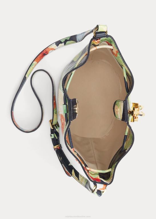 marina tropiske blomster Kvinder Ralph Lauren blomstret medium andie-snørepose Z426B5443