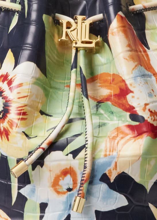 marina tropiske blomster Kvinder Ralph Lauren blomstret medium andie-snørepose Z426B5443