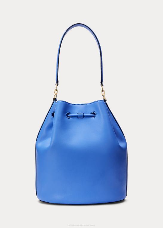 new england blå Kvinder Ralph Lauren stor læderpose med snoretræk Z426B5451