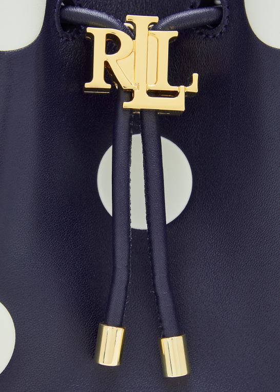 raffineret navy/vanilje Kvinder Ralph Lauren polkaprikket medium andie-snørepose Z426B5340