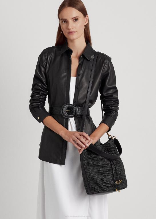 sort Kvinder Ralph Lauren strå stor andie snorepose Z426B5444