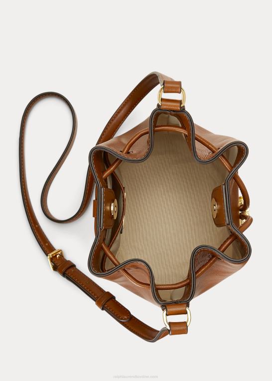 tan Kvinder Ralph Lauren mellemlang andie-snørepose i læder Z426B5343