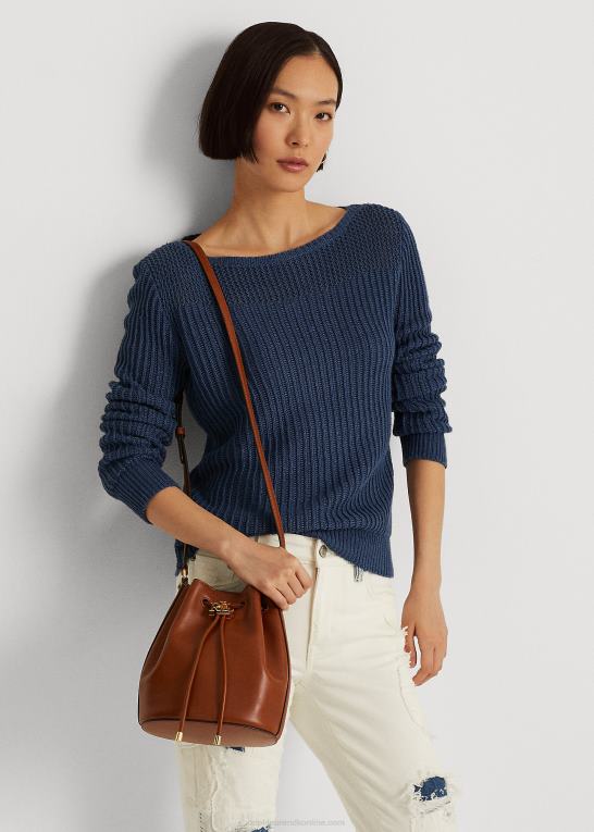 tan Kvinder Ralph Lauren mellemlang andie-snørepose i læder Z426B5343