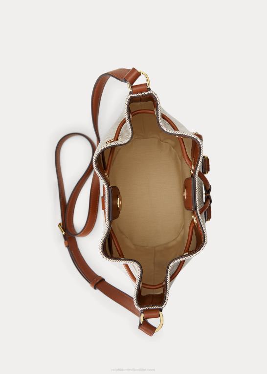 vanilje/tan Kvinder Ralph Lauren canvas medium andie-snørepose Z426B5339