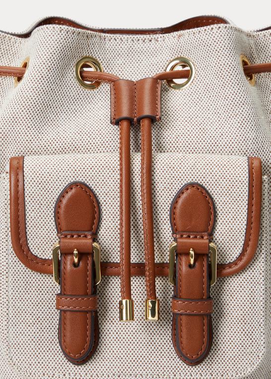 vanilje/tan Kvinder Ralph Lauren canvas medium andie-snørepose Z426B5339
