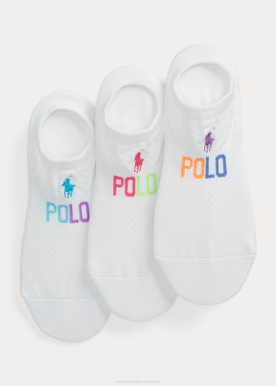 assorteret farve pakke Kvinder Ralph Lauren logo mesh ankelsok 3-pak Z426B5493