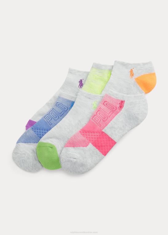 assorteret farve pakke Kvinder Ralph Lauren logo mesh ankelsok 6-pak Z426B5529