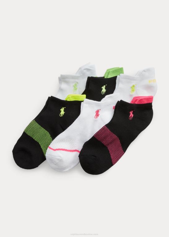 hvid sort Kvinder Ralph Lauren logo ankelsok 6-pak Z426B5549