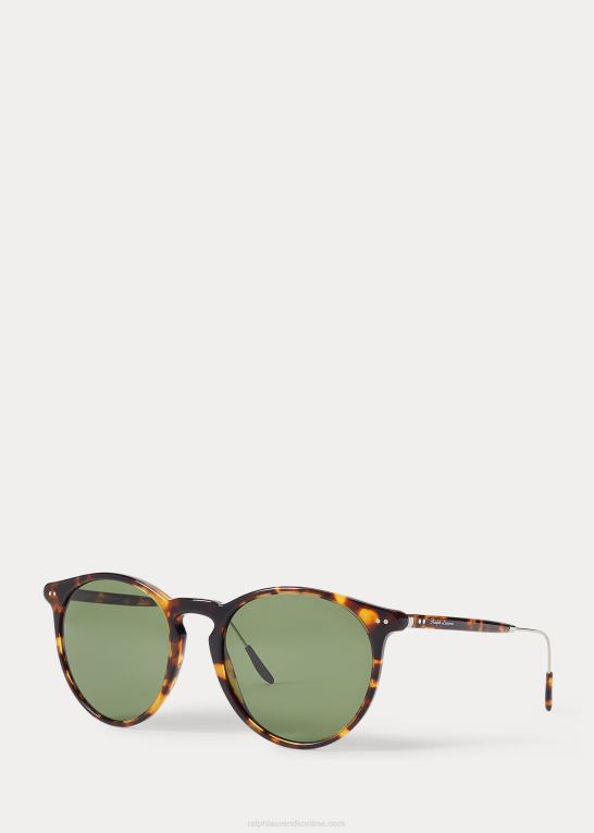 skinnende antik havana Kvinder Ralph Lauren Heritage panto solbriller Z426B9750