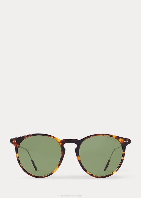 skinnende antik havana Kvinder Ralph Lauren Heritage panto solbriller Z426B9750