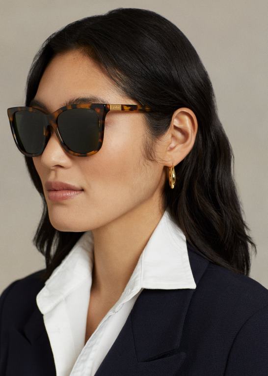 skinnende havana Kvinder Ralph Lauren polo wayfarer solbrillerne Z426B5540