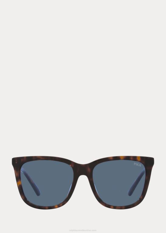 skinnende mørk havana Kvinder Ralph Lauren polo wayfarer solbrillerne Z426B5541