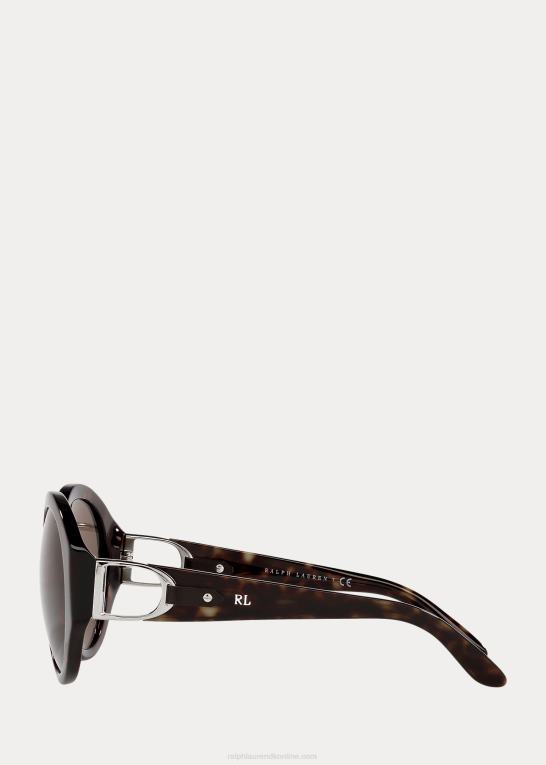 skinnende mørk havana Kvinder Ralph Lauren stigbøjlen antibes solbriller Z426B5603