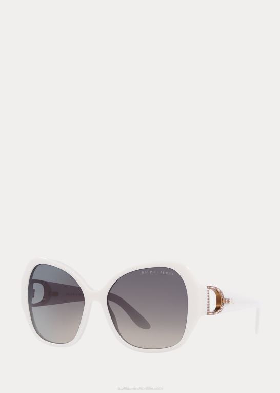 skinnende off white Kvinder Ralph Lauren stigbøjlen pave solbriller Z426B5583