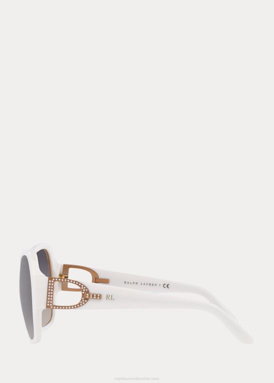 skinnende off white Kvinder Ralph Lauren stigbøjlen pave solbriller Z426B5583